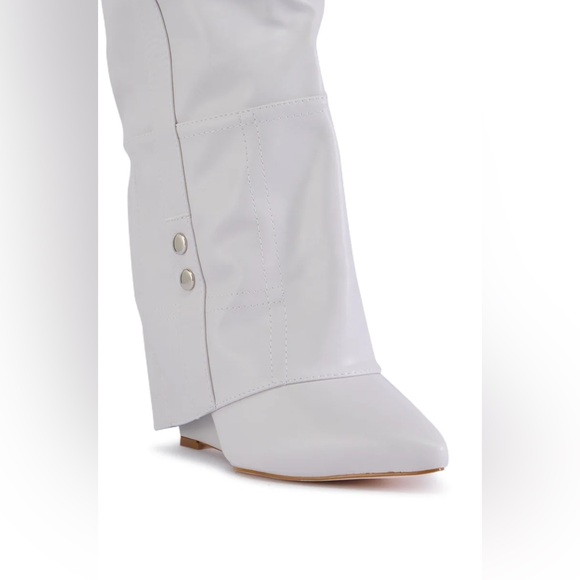 AZALEA WANG RAILAY BONE KNEE HIGH WEDGE BOOT - Picture 4 of 6